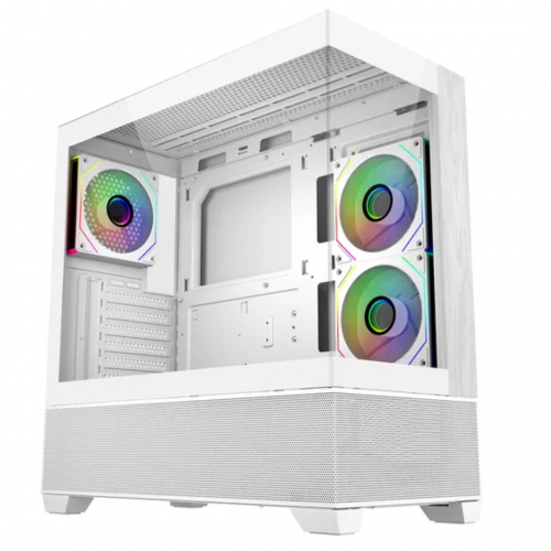 Cooler Master Elite 690 Wood White Panoramic Mid-Tower ATX Case